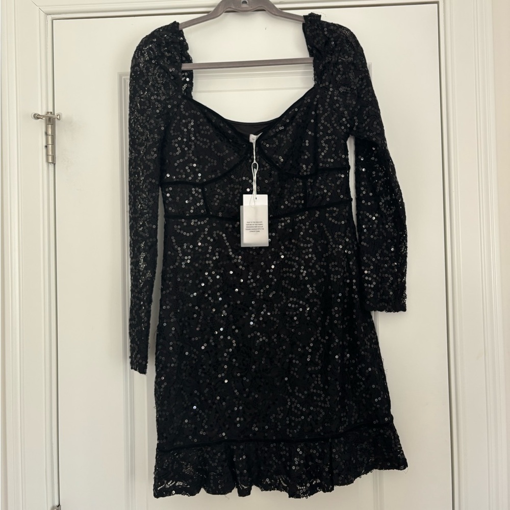 Lovers and Friends Penelope Black Mini Dress NWT REVOLVE - Picture 4 of 9